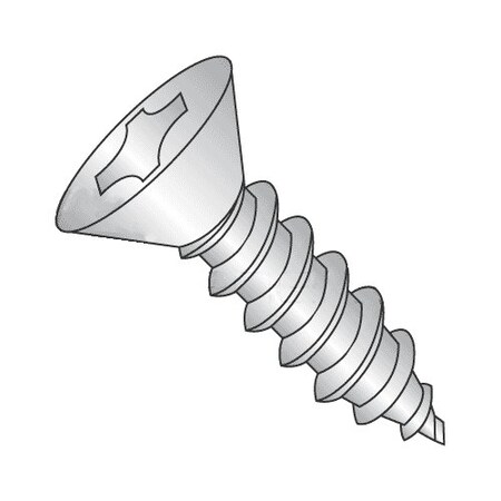 Newport Fasteners Self-Drilling Screw, #14 x 2-1/2 in, Plain 18-8 Stainless Steel Flat Head Phillips Drive, 500 PK 511470-500